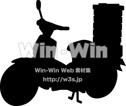 配達バイクのシルエット素材 W-013979