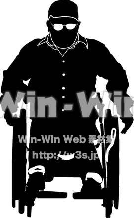 車いすのシルエット素材 W-013941