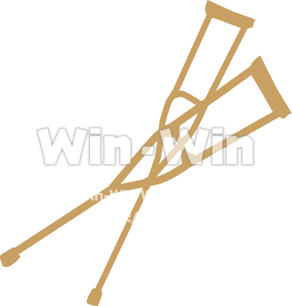 まつば杖のシルエット素材 W-013164