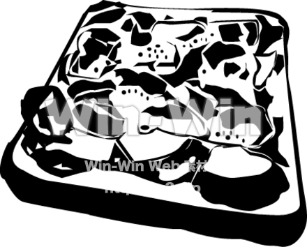 ピザトーストのシルエット素材 W-013944