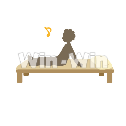 ベッドから起き上がる（介護）のCG・イラスト素材 W-015616