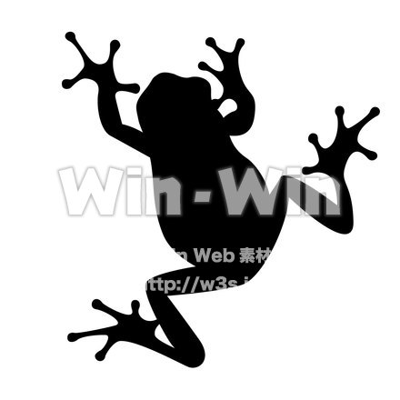カエルのシルエット素材 W-015453