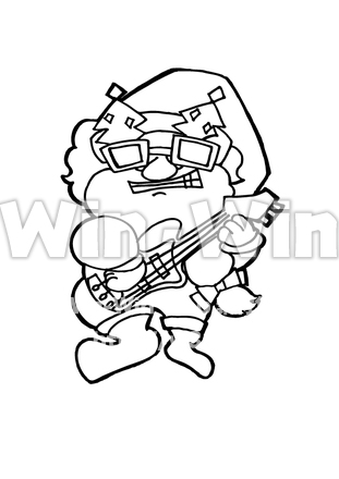 サンタクロースのシルエット素材 W-015814