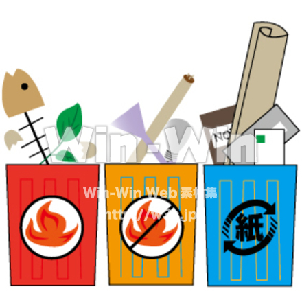 分別ごみ箱のCG・イラスト素材 W-014201