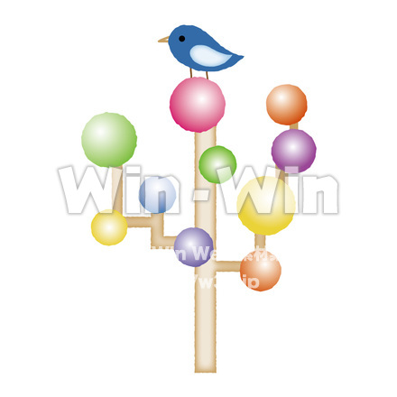 木と鳥のCG・イラスト素材 W-014130