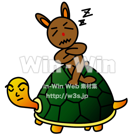 ウサギとカメのCG・イラスト素材 W-014333