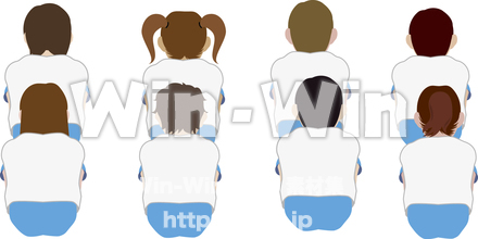 体育座りのCG・イラスト素材 W-015782