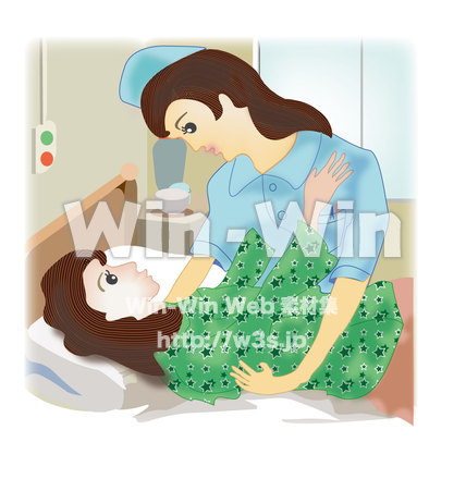 介護の様子のCG・イラスト素材 W-014877