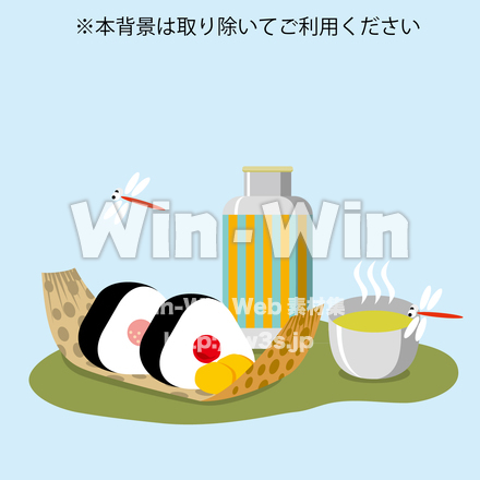おにぎりのお弁当のCG・イラスト素材 W-015394