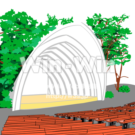 平和記念公園のステージのCG・イラスト素材 W-014942