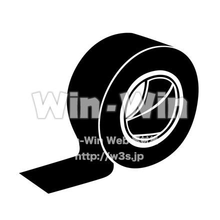 ガムテープのシルエット素材 W-014993