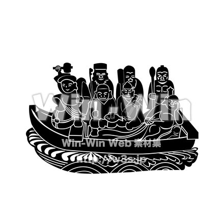 川崎七福神のシルエット素材 W-014767