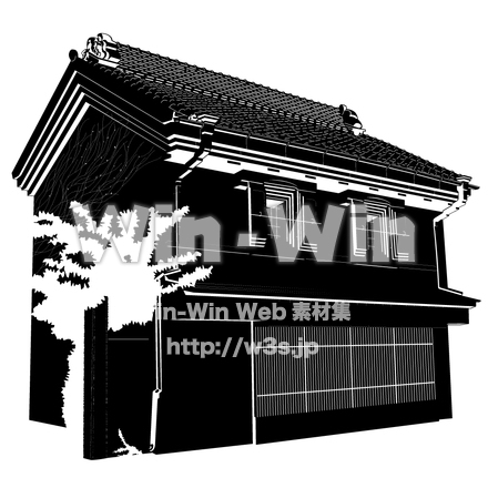 蔵造りのシルエット素材 W-014220