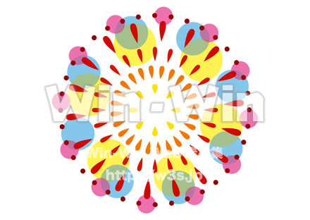 尺玉打ち上げ花火のCG・イラスト素材 W-014340