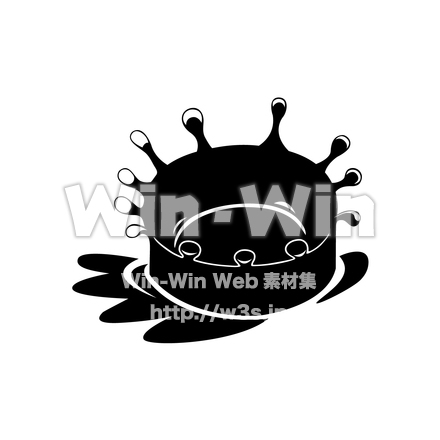 ミルククラウンのシルエット素材 W-014782