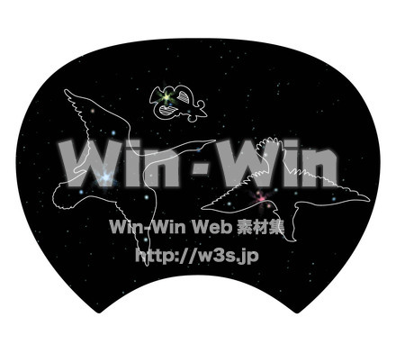 夏の星座_マイうちわ組合せのCG・イラスト素材 W-014376