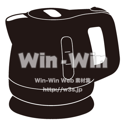 電気ポットのシルエット素材 W-015329