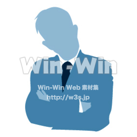 考えるビジネスマンのシルエット素材 W-014300