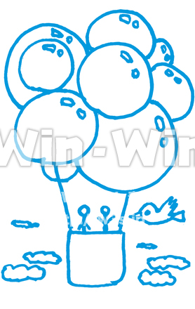 気球のシルエット素材 W-015075