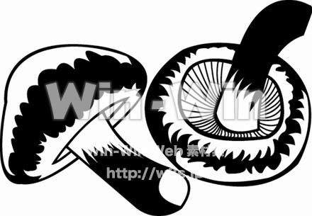 きのこのシルエット素材 W-014902