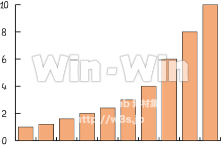 右肩上がりのグラフのCG・イラスト素材 W-015096