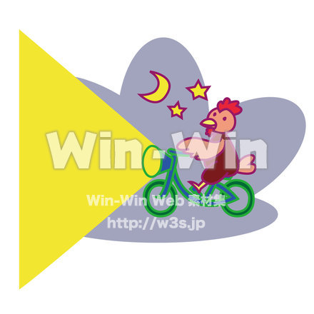 夜道の自転車のCG・イラスト素材 W-015753