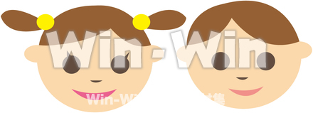 かわいい2人のこどもたちのCG・イラスト素材 W-014543