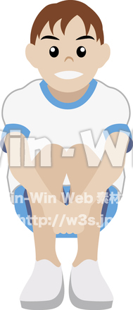 体育座りのCG・イラスト素材 W-015781