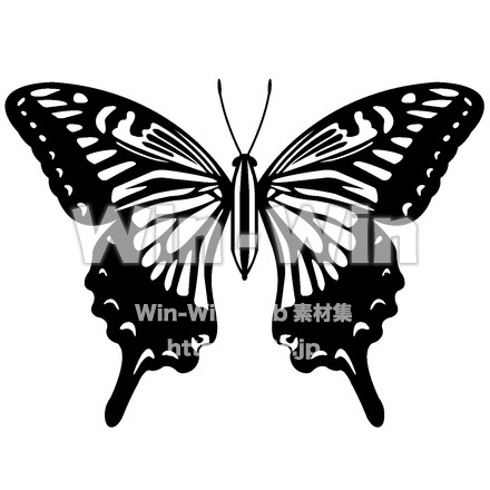 アゲハチョウのシルエット素材 W-015342