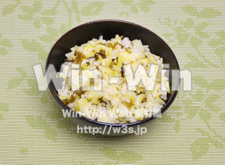 野沢菜ごはんの写真素材 W-015998