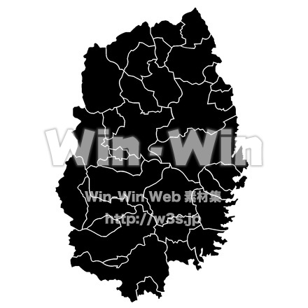 岩手県のシルエット素材 W-015335