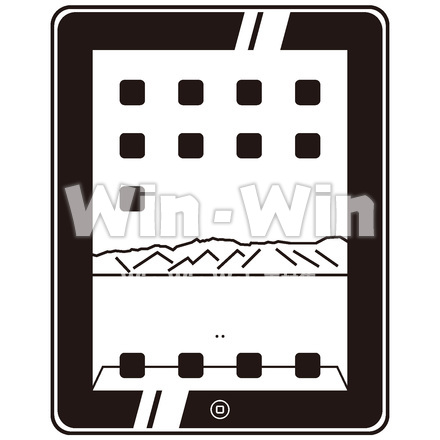 iPadのシルエット素材 W-015332