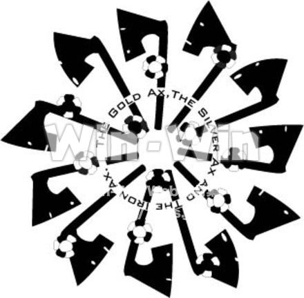 金の斧　銀の斧のシルエット素材 W-014326