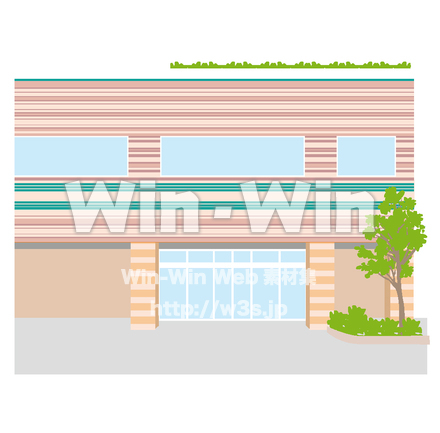 かわさき市民館　正面のCG・イラスト素材 W-014737