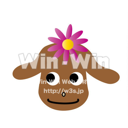 コスモスと犬のCG・イラスト素材 W-015460