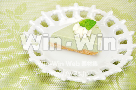 青汁レアチーズケーキの写真素材 W-015133