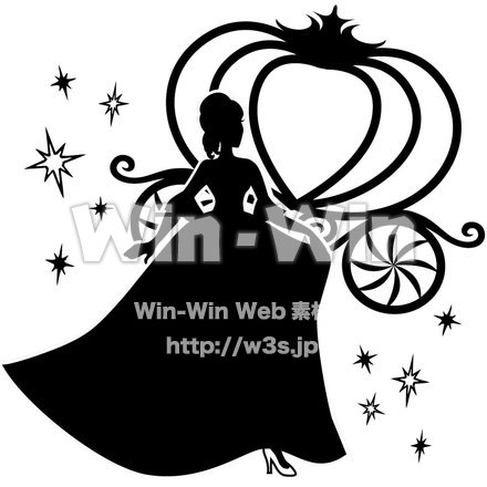 シンデレラのシルエット素材 W-014205