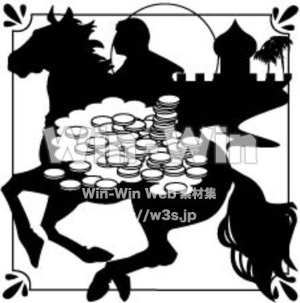 アリババと40人の盗賊のシルエット素材 W-014256