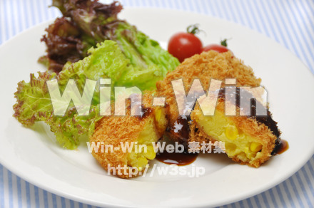 コーンコロッケの写真素材 W-014848