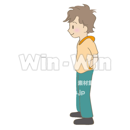 立っている男の子のCG・イラスト素材 W-015937