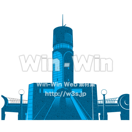 横浜港　シンボルタワーのCG・イラスト素材 W-014937