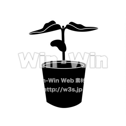発芽のシルエット素材 W-015455