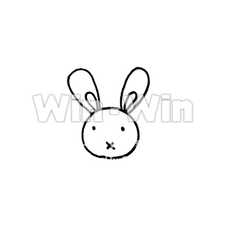 手書きうさぎのシルエット素材 W-015030