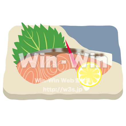 焼鮭のCG・イラスト素材 W-014191