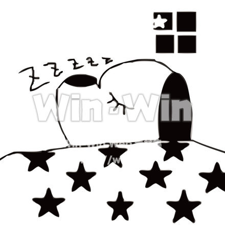 おやすみなさいのシルエット素材 W-015238