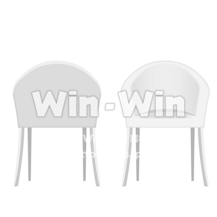 イス　正面と背面のCG・イラスト素材 W-015846