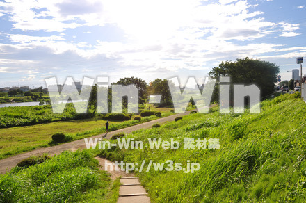 多摩川沿いの写真素材 W-014884
