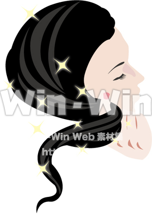 美しい髪のCG・イラスト素材 W-015403
