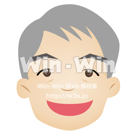 シニア男性の顔のCG・イラスト素材 W-015292