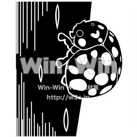 ニジュウヤホシテントウのシルエット素材 W-015835